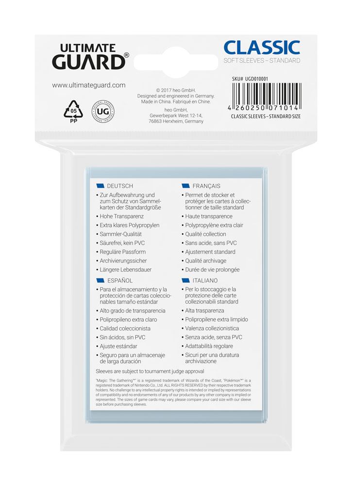 Ultimate Guard: Classic Soft Sleeves Standardgrösse (100 stk)